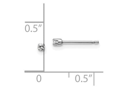 14K White Gold . I2 K-L Diamond Stud Push-on Post Earrings (Style ST1-5W)