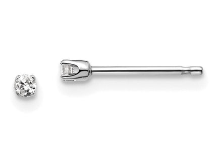 14K White Gold . I2 K-L Diamond Stud Push-on Post Earrings (Style ST1-5W)
