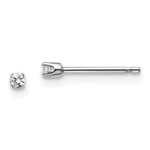 14K White Gold . I2 K-L Diamond Stud Push-on Post Earrings (Style ST1-5W)