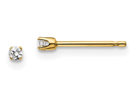 14K Yellow Gold .. I2 K-L Diamond Stud Push-on Post Earrings (Style ST1-5)