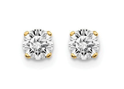 14K Yellow Gold .. I2 K-L Diamond Stud Push-on Post Earrings (Style ST1-60)