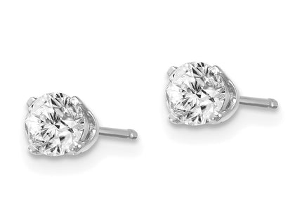 14k White Gold Earrings Style ST1 - Classique Jewelry Inc.