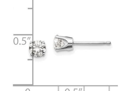 14k White Gold Earrings Style ST2 - Classique Jewelry Inc.