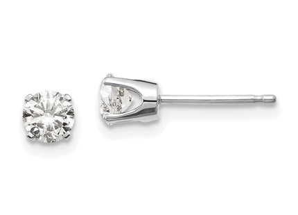 14k White Gold Earrings Style ST1 - Classique Jewelry Inc.