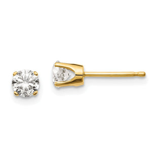 14K Yellow Gold .. I2 K-L Diamond Stud Push-on Post Earrings (Style ST1-60)