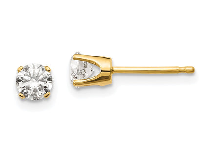 14k Yellow Gold Earrings Style ST2 - Classique Jewelry Inc.