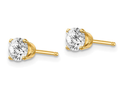 14K Yellow Gold .. I2 K-L Diamond Stud Push-on Post Earrings (Style ST1-70)