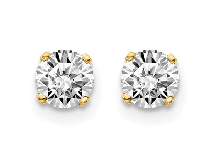 14K Yellow Gold .. I2 K-L Diamond Stud Push-on Post Earrings (Style ST1-70)