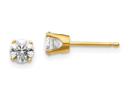 14k Yellow Gold Earrings Style ST1 - Classique Jewelry Inc.