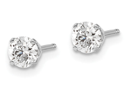 14k White Gold Earrings Style ST1 - Classique Jewelry Inc.