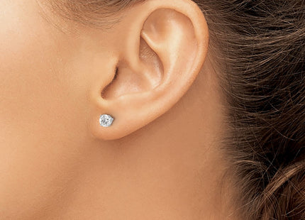 14k White Gold Earrings Style ST2 - Classique Jewelry Inc.