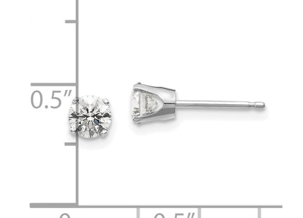 14k White Gold Earrings Style ST2 - Classique Jewelry Inc.