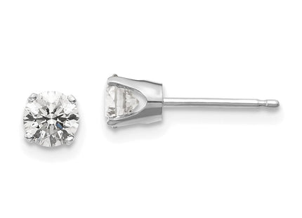 14k White Gold Earrings Style ST2 - Classique Jewelry Inc.