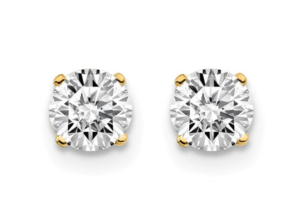 14K Yellow Gold .. I2 K-L Diamond Stud Push-on Post Earrings (Style ST1-75)
