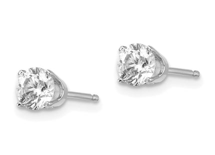 14k White Gold Earrings Style ST2 - Classique Jewelry Inc.
