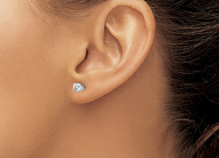 14k White Gold Earrings Style ST2 - Classique Jewelry Inc.
