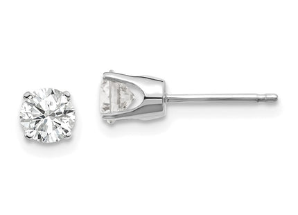 14k White Gold Earrings Style ST1 - Classique Jewelry Inc.