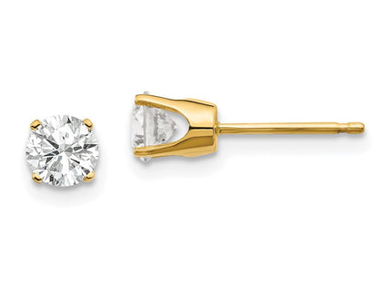 14K Yellow Gold .. I2 K-L Diamond Stud Push-on Post Earrings (Style ST1-75)