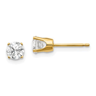 14K Yellow Gold .. I2 K-L Diamond Stud Push-on Post Earrings (Style ST1-75)
