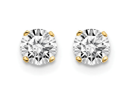 14K Yellow Gold .. I2 K-L Diamond Stud Push-on Post Earrings (Style ST1-85)