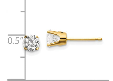 14K Yellow Gold .. I2 K-L Diamond Stud Push-on Post Earrings (Style ST1-85)