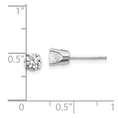 14K White Gold . I1 J-K Diamond Stud Push-on Post Earrings