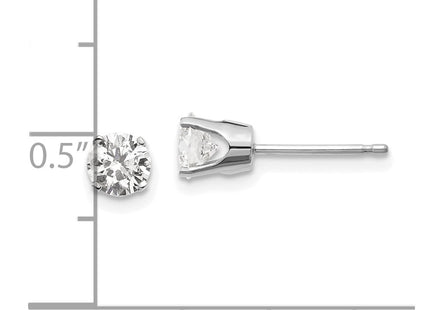14k White Gold Earrings Style ST1 - Classique Jewelry Inc.
