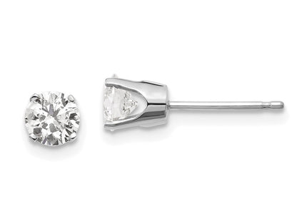 14k White Gold Earrings Style ST1 - Classique Jewelry Inc.