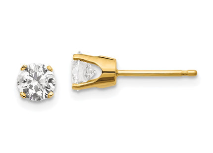 14k Yellow Gold Earrings Style ST2 - Classique Jewelry Inc.