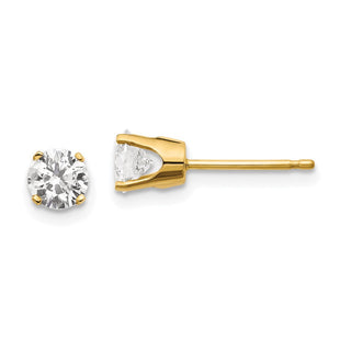 14K Yellow Gold .. I2 K-L Diamond Stud Push-on Post Earrings (Style ST1-85)