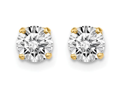 14K Yellow Gold .. I2 K-L Diamond Stud Push-on Post Earrings (Style ST1-95)