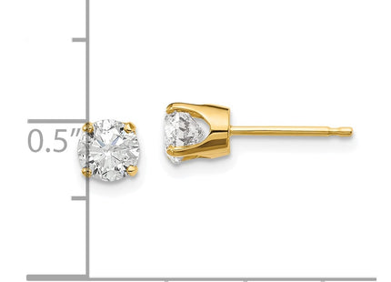 14k Yellow Gold Earrings Style ST1 - Classique Jewelry Inc.