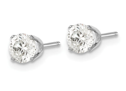 14k White Gold Earrings Style ST1 - Classique Jewelry Inc.
