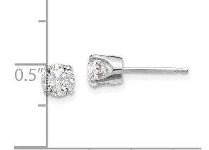 14k White Gold Earrings Style ST1 - Classique Jewelry Inc.