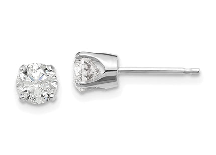 14k White Gold Earrings Style ST2 - Classique Jewelry Inc.