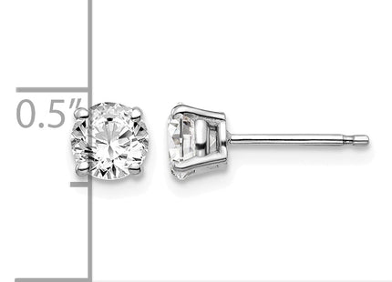 14K White Gold 1. I1 J-K Diamond Stud Push-on Post Earrings