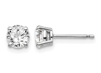 14K White Gold 1. I1 J-K Diamond Stud Push-on Post Earrings
