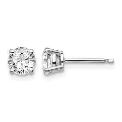 14K White Gold I1 J-K Diamond Stud Push-on Post Earrings
