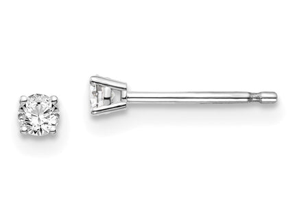 14k White Gold Earrings Style ST2 - Classique Jewelry Inc.