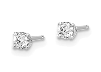 14k White Gold Earrings Style ST2 - Classique Jewelry Inc.