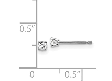 14K White Gold . I1 J-K Diamond Stud Push-on Post Earrings (Style ST2-15W)