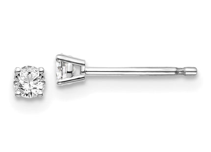 14k White Gold Earrings Style ST2 - Classique Jewelry Inc.