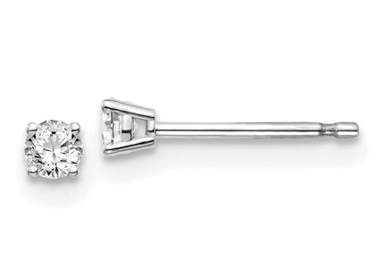 14K White Gold . I1 J-K Diamond Stud Push-on Post Earrings (Style ST2-15W)