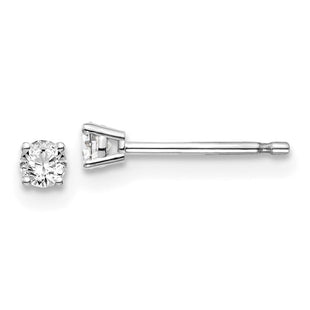14K White Gold . I1 J-K Diamond Stud Push-on Post Earrings (Style ST2-15W)