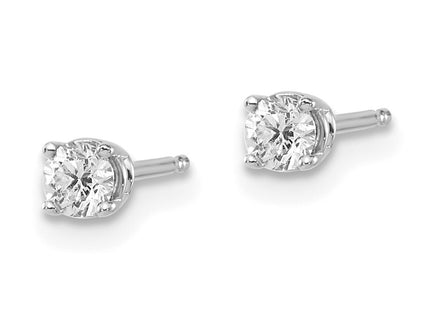 14k White Gold Earrings Style ST2 - Classique Jewelry Inc.