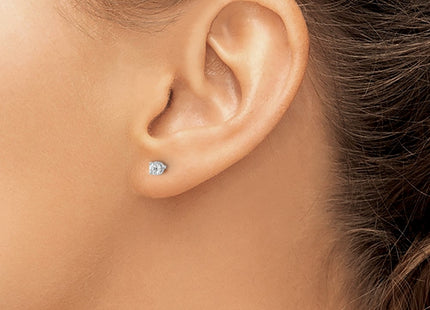 14k White Gold Earrings Style ST2 - Classique Jewelry Inc.