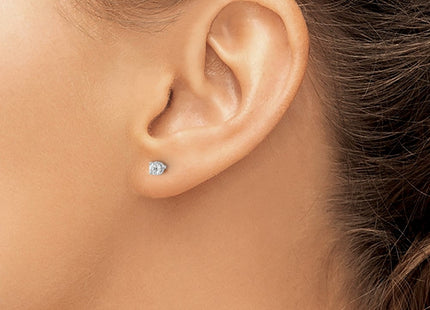 14K White Gold . I1 J-K Diamond Stud Push-on Post Earrings (Style ST2-20W)