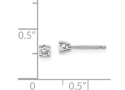 14K White Gold . I1 J-K Diamond Stud Push-on Post Earrings (Style ST2-20W)