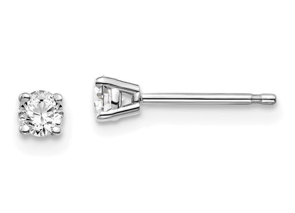 14k White Gold Earrings Style ST2 - Classique Jewelry Inc.