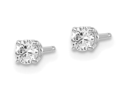 14k White Gold Earrings Style ST2 - Classique Jewelry Inc.